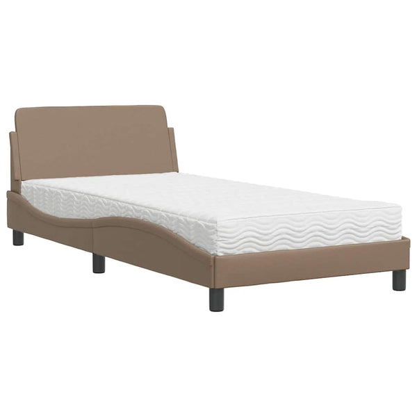 Bett mit Matratze Cappuccino-Braun 100x200 cm