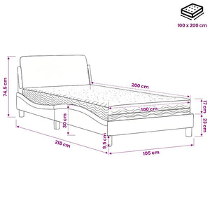 Bett mit Matratze Cappuccino-Braun 100x200 cm