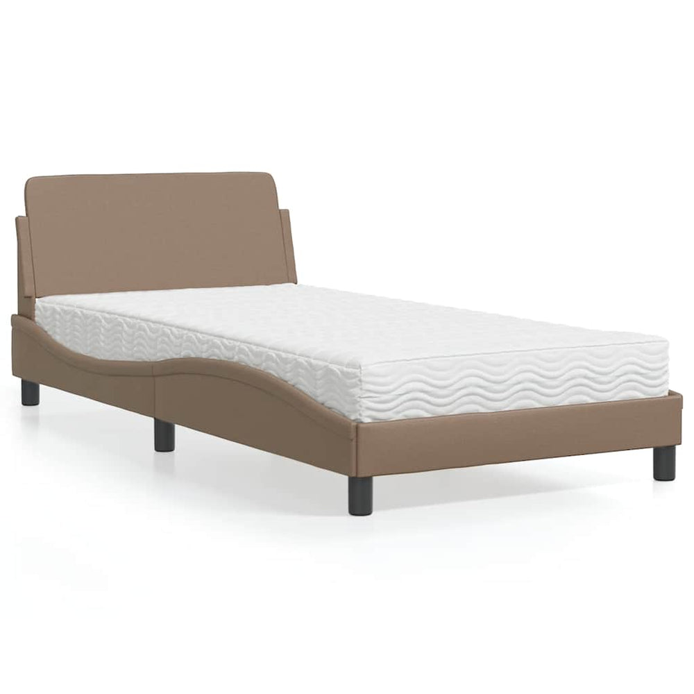 Bett mit Matratze Cappuccino-Braun 100x200 cm