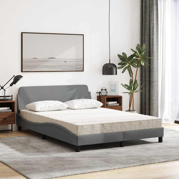 Bett mit Matratze Dover Hellgrau 120x200 cm