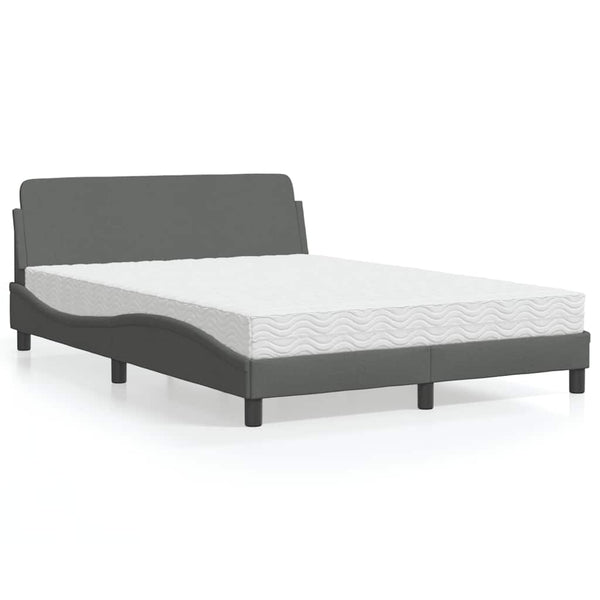 Bett mit Matratze Dover Dunkelgrau 120x200 cm