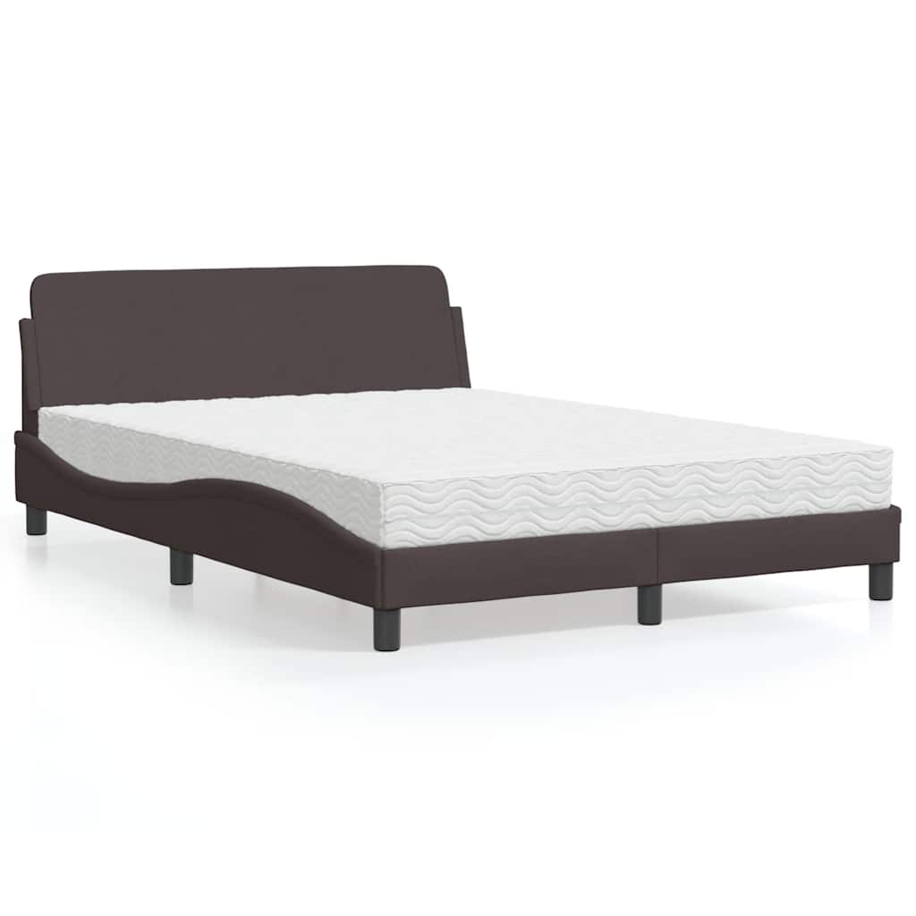 Bett mit Matratze Dunkelbraun 120x200 cm