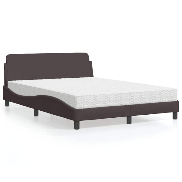 Bett mit Matratze Dunkelbraun 120x200 cm