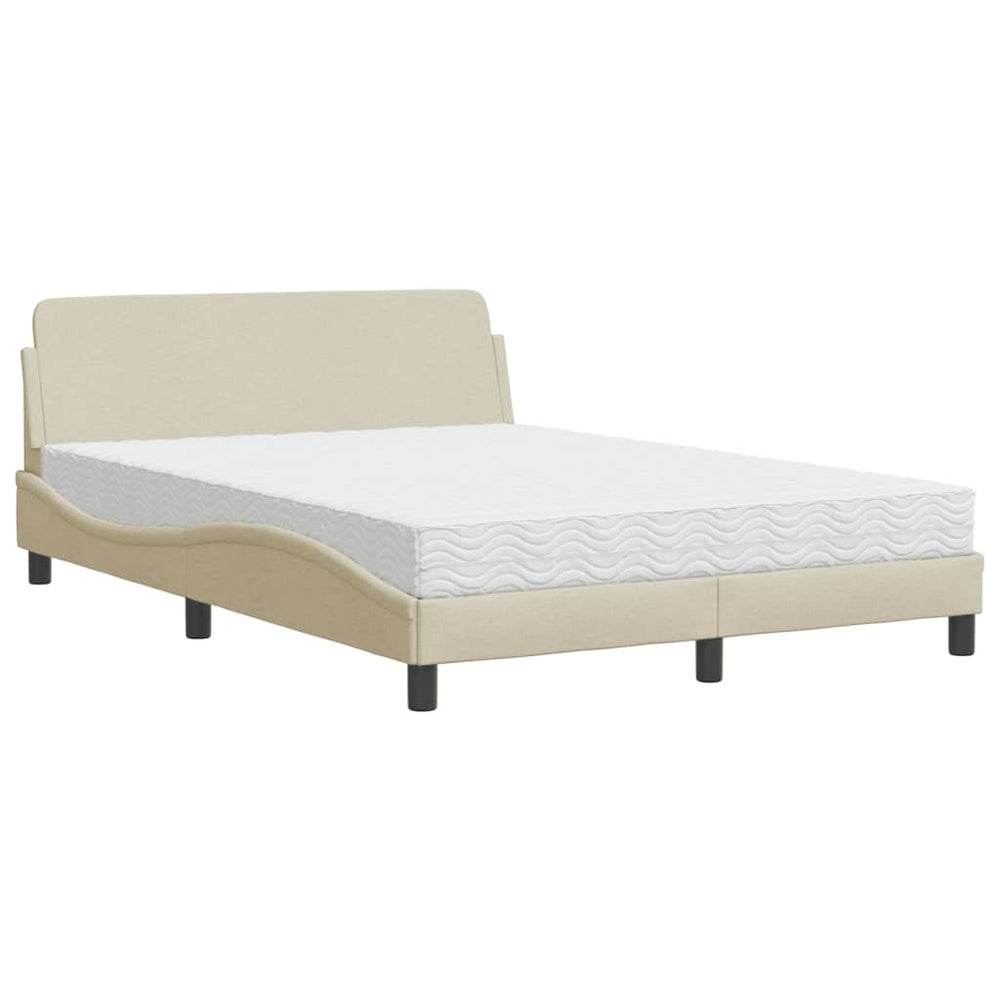 Bett mit Matratze Creme 120x200 cm
