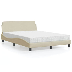 Bett mit Matratze Creme 120x200 cm