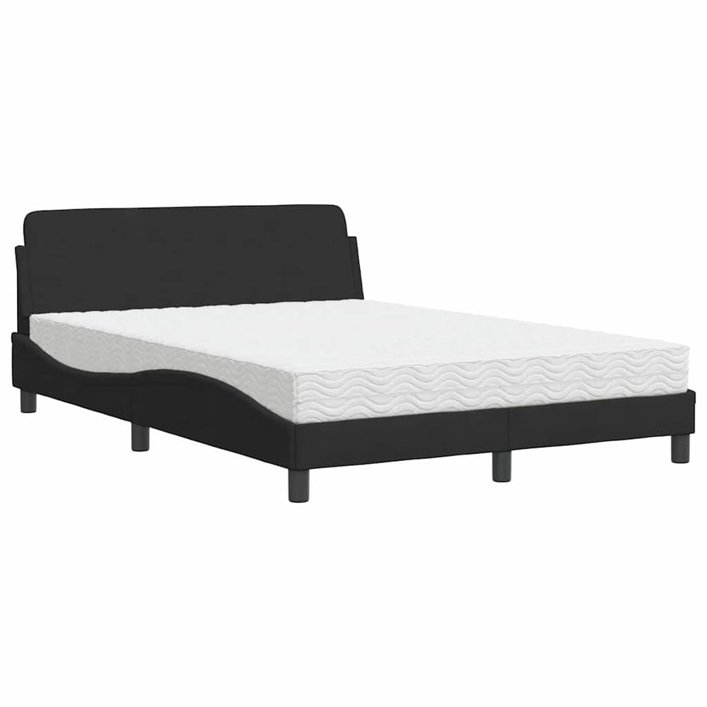 Bett mit Matratze Dover Schwarz 120x200 cm Samt