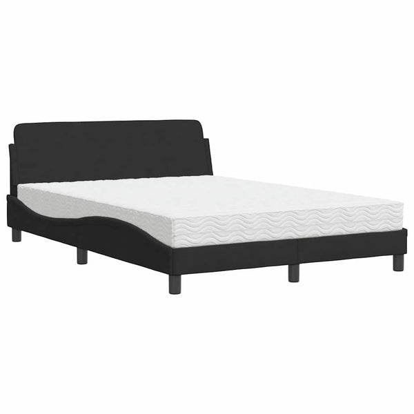Bett mit Matratze Dover Schwarz 120x200 cm Samt