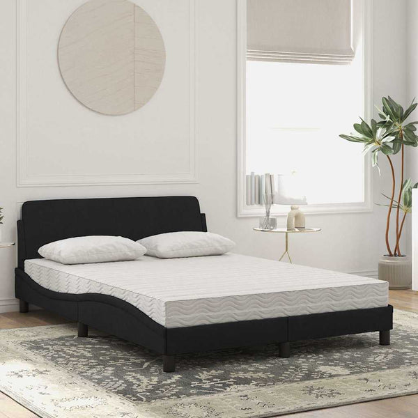Bett mit Matratze Dover Schwarz 120x200 cm Samt