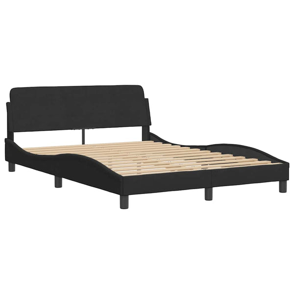 Bett mit Matratze Dover Schwarz 120x200 cm Samt
