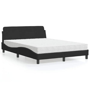 Bett mit Matratze Dover Schwarz 120x200 cm Samt