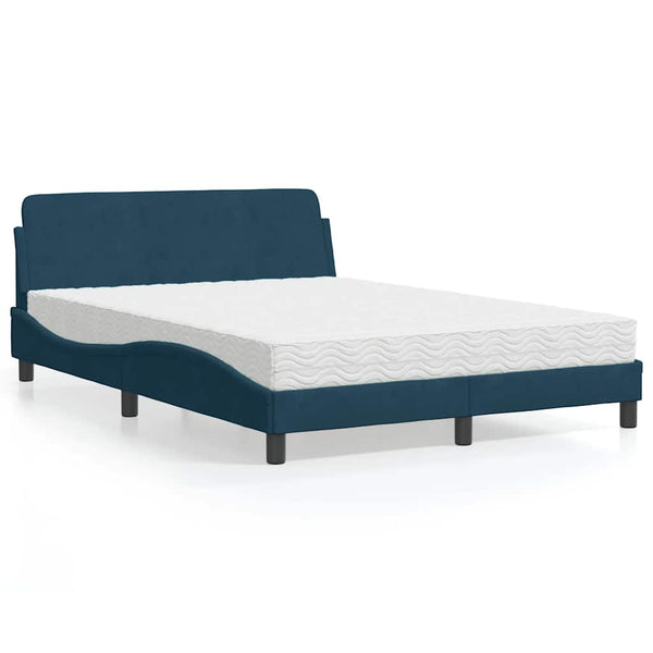Bett mit Matratze Dover Blau 120x200 cm Samt