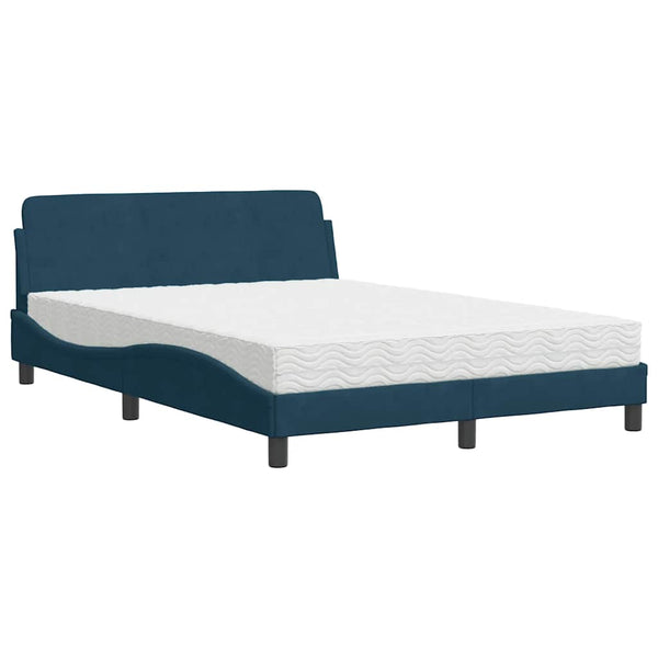 Bett mit Matratze Dover Blau 120x200 cm Samt