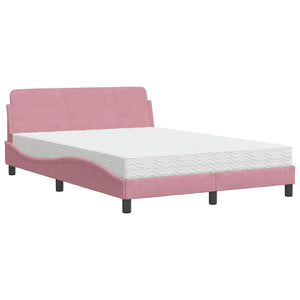 Bett mit Matratze Dover Rosa 120x200 cm Samt
