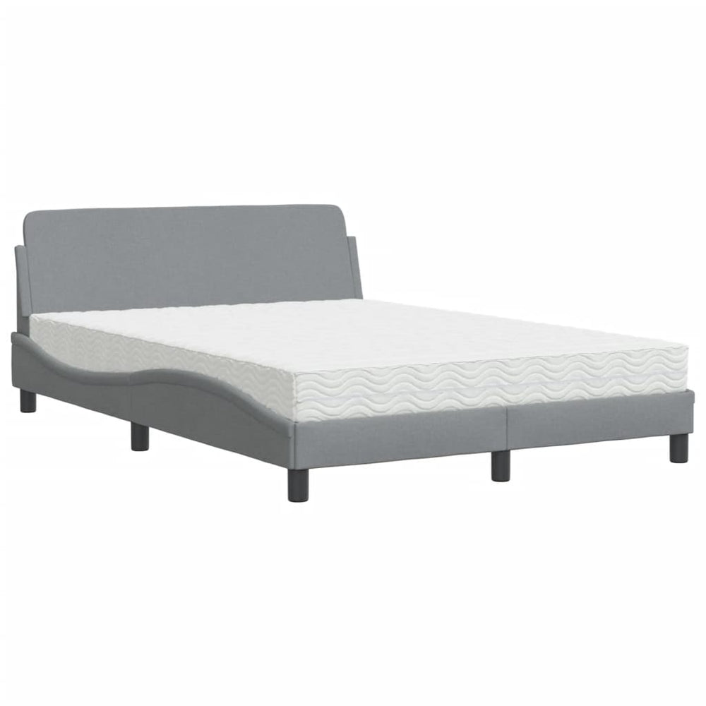 Bett mit Matratze Dover Hellgrau 140x190 cm