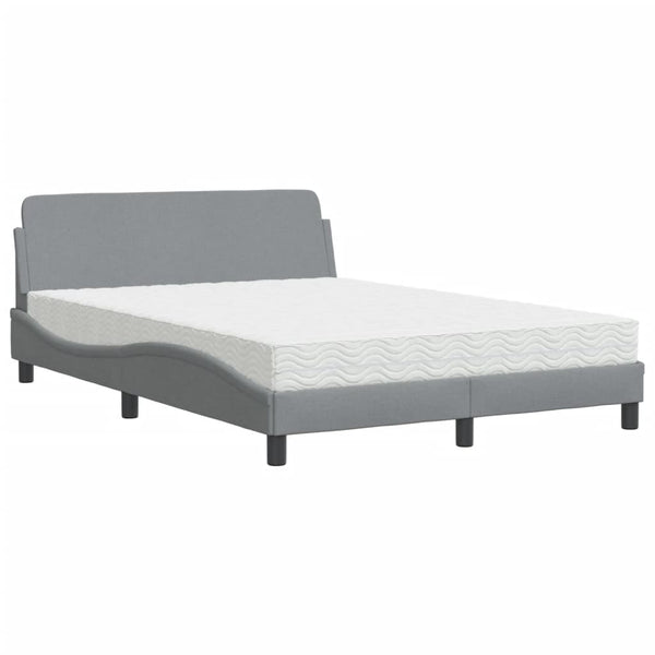 Bett mit Matratze Dover Hellgrau 140x190 cm