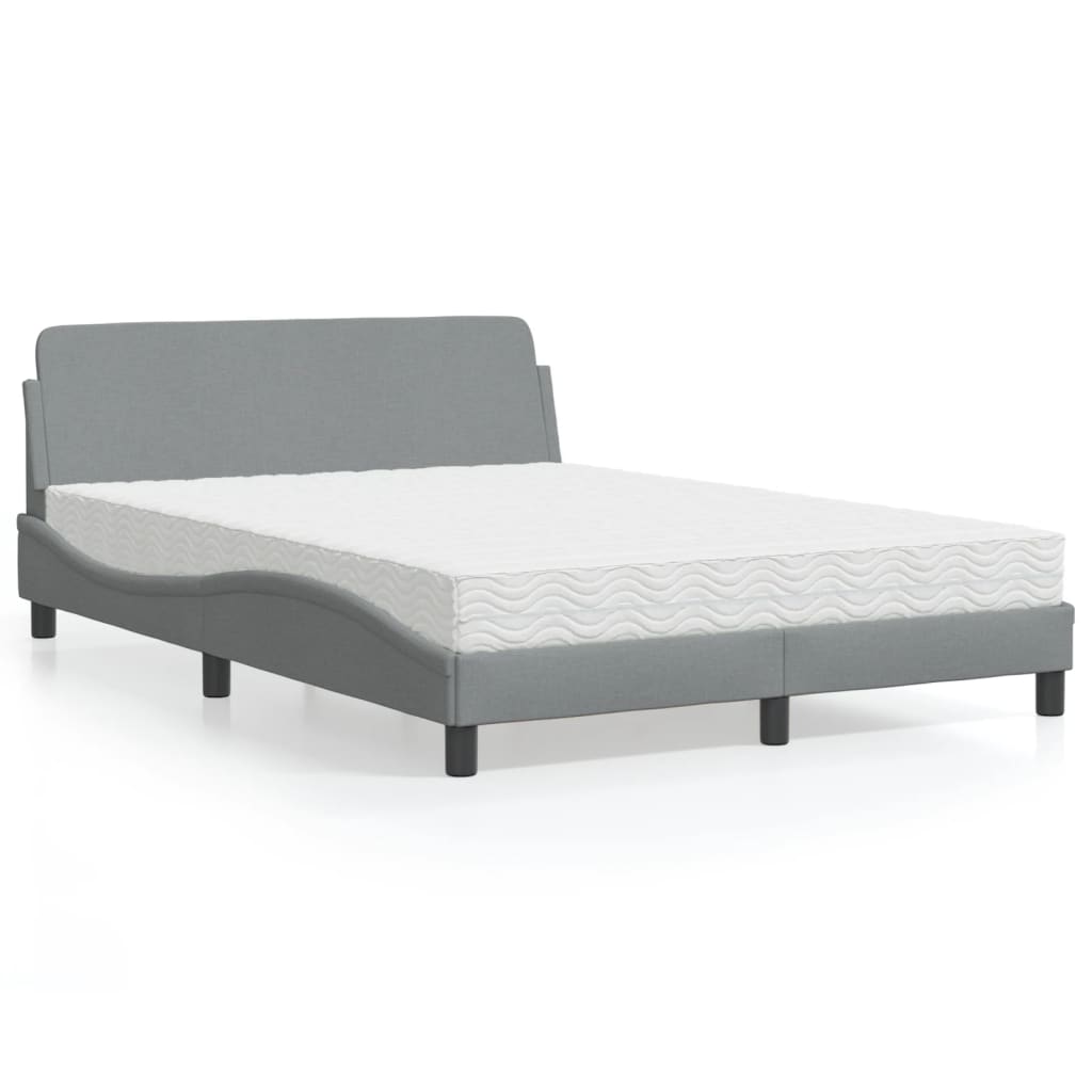 Bett mit Matratze Dover Hellgrau 140x190 cm