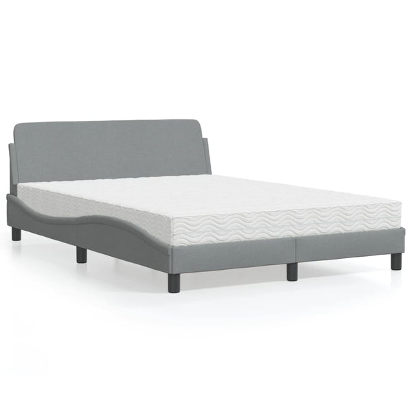 Bett mit Matratze Dover Hellgrau 140x190 cm