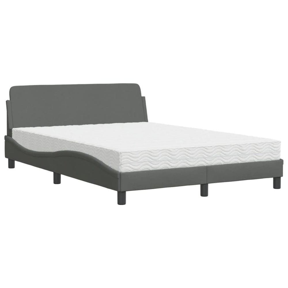 Bett mit Matratze Dover Dunkelgrau 140x190 cm