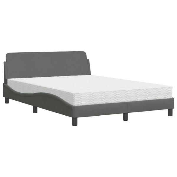 Bett mit Matratze Dover Dunkelgrau 140x190 cm