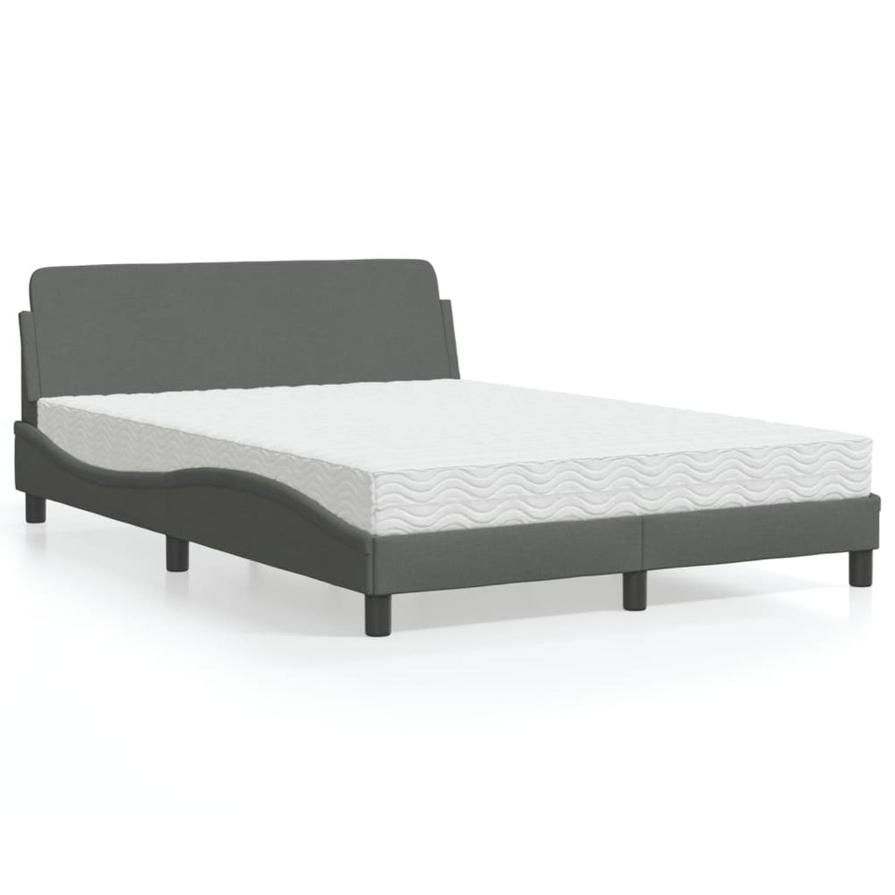 Bett mit Matratze Dover Dunkelgrau 140x190 cm