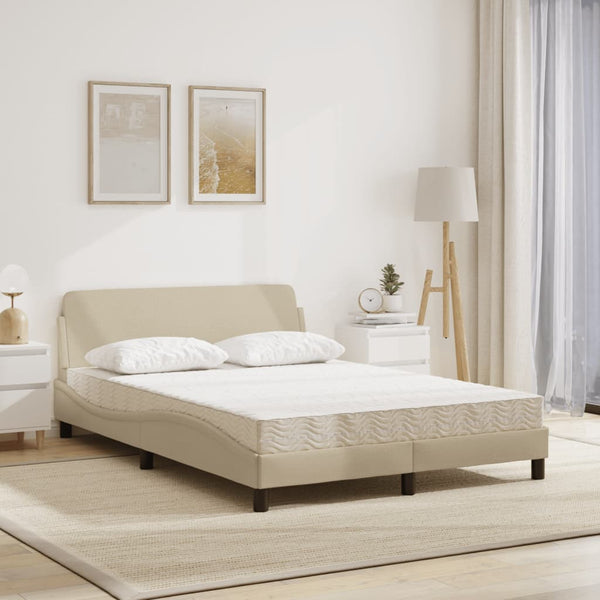 Bett mit Matratze Creme 140x190 cm