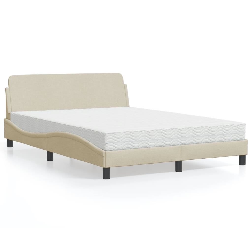 Bett mit Matratze Creme 140x190 cm