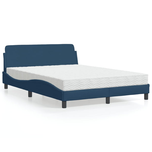 Bett mit Matratze Blau 140x190 cm