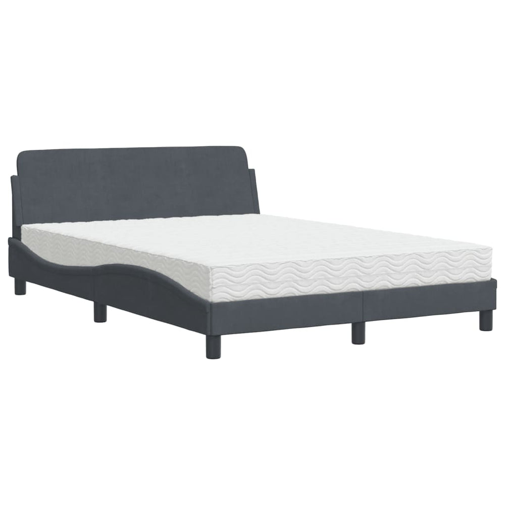 Bett mit Matratze Dover Dunkelgrau 140x190 cm