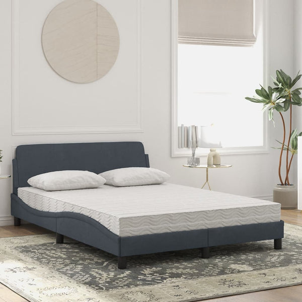 Bett mit Matratze Dover Dunkelgrau 140x190 cm