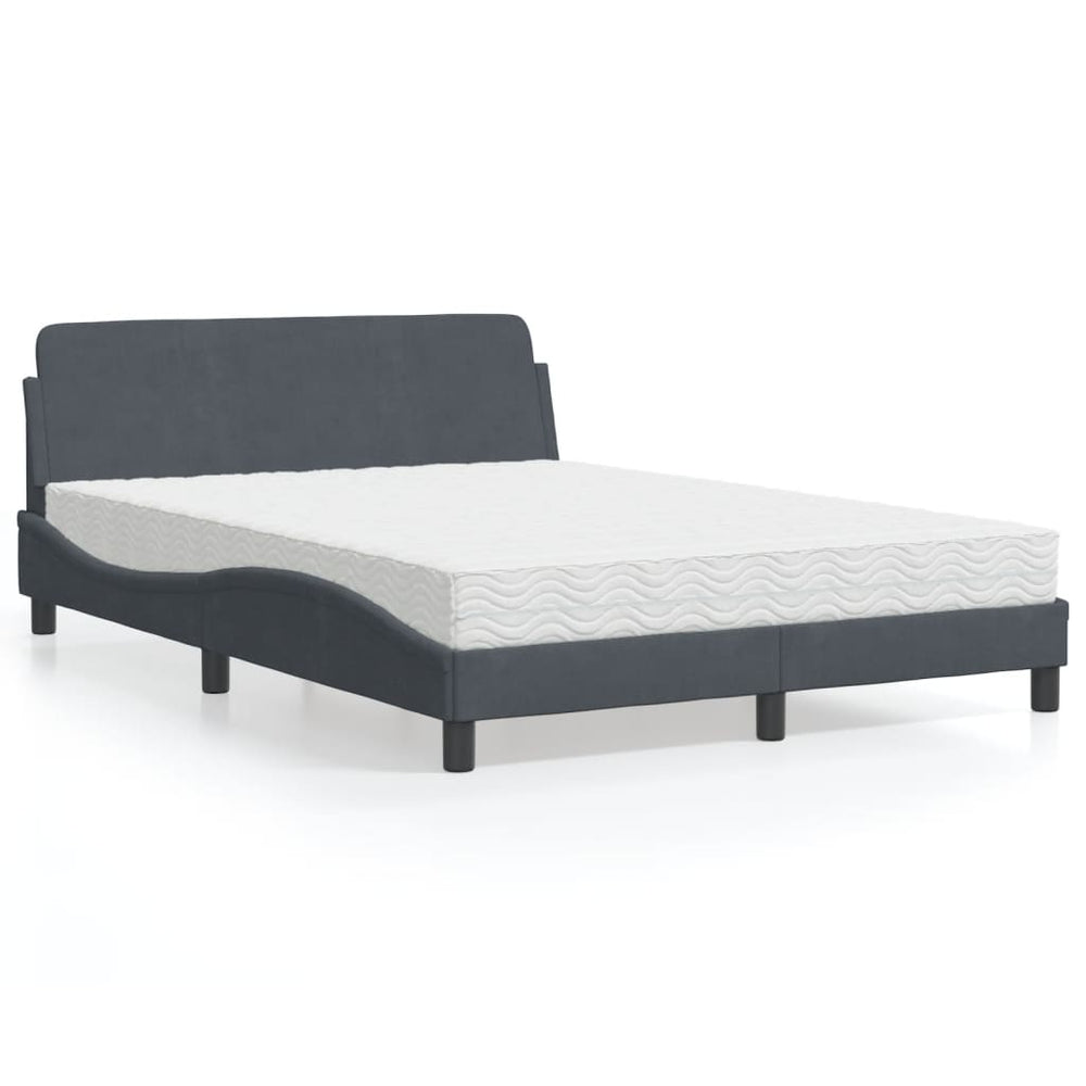 Bett mit Matratze Dover Dunkelgrau 140x190 cm