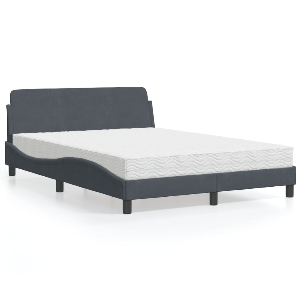 Bett mit Matratze Dover Dunkelgrau 140x190 cm
