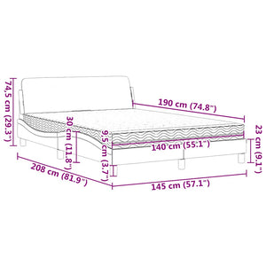 Bett mit Matratze Dover Blau Samt 140x190 cm
