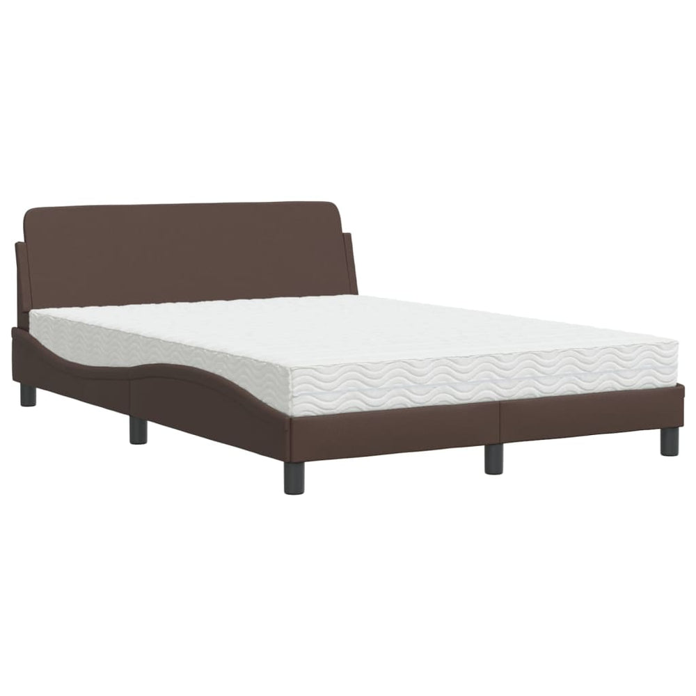 Bett mit Matratze Dover Braun 140x190 cm