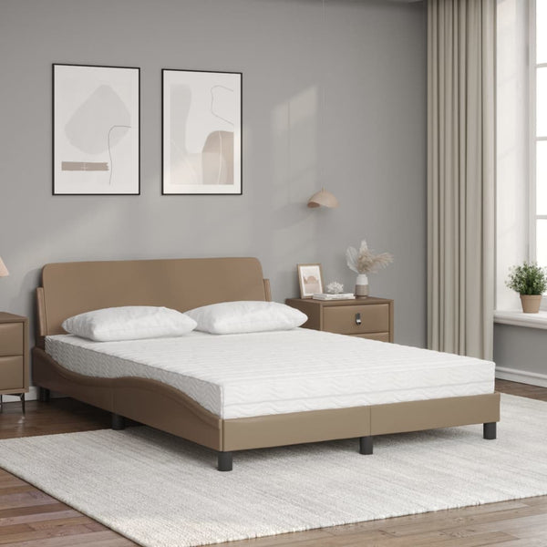 Bett mit Matratze Cappuccino-Braun 140x190 cm
