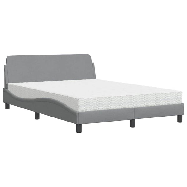 Bett mit Matratze Dover Hellgrau 140x200 cm