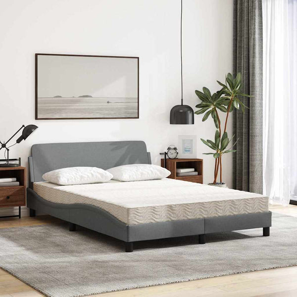 Bett mit Matratze Dover Hellgrau 140x200 cm
