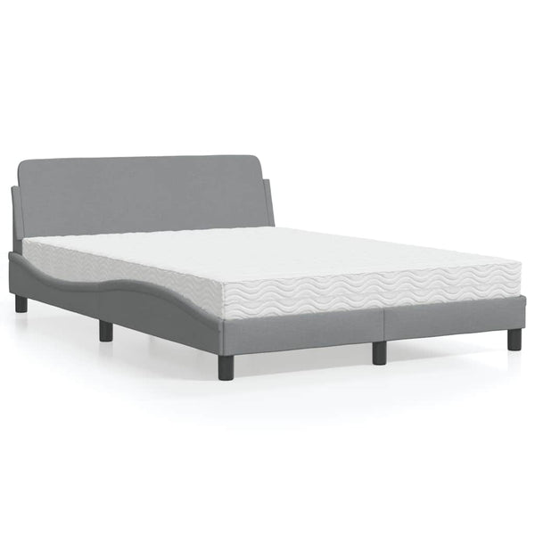Bett mit Matratze Dover Hellgrau 140x200 cm