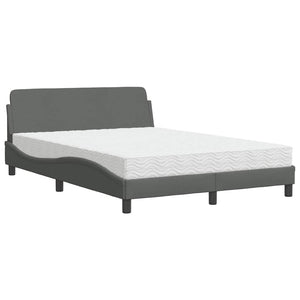 Bett mit Matratze Dunkelgrau 140x200 cm