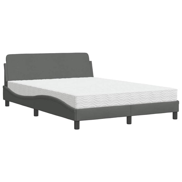 Bett mit Matratze Dunkelgrau 140x200 cm