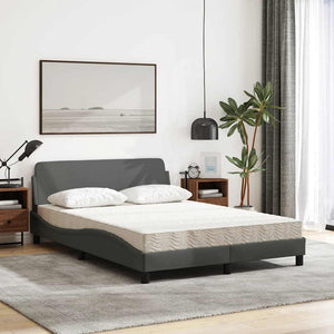 Bett mit Matratze Dunkelgrau 140x200 cm