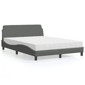 Bett mit Matratze Dunkelgrau 140x200 cm