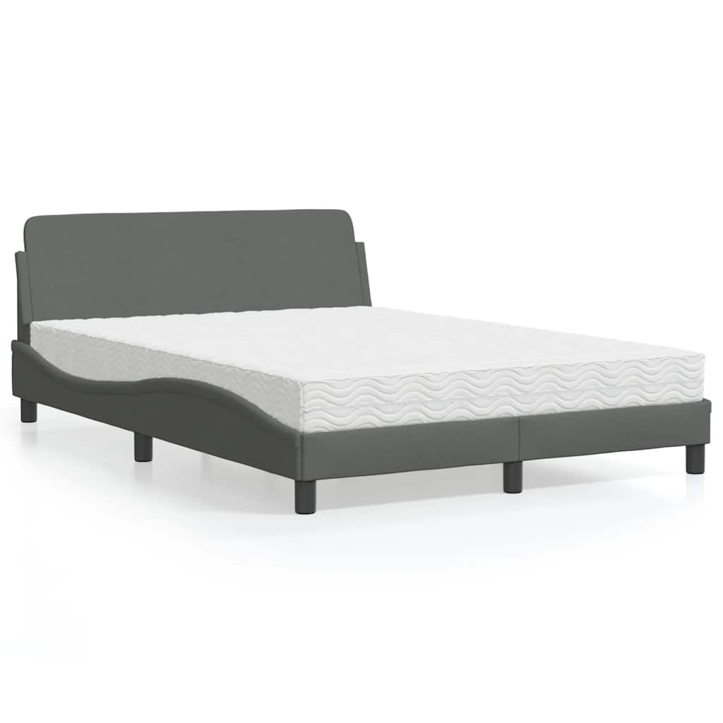 Bett mit Matratze Dunkelgrau 140x200 cm