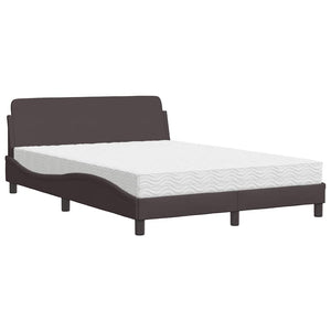 Bett mit Matratze Dunkelbraun 140x200 cm