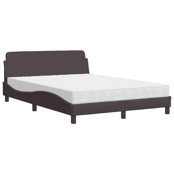 Bett mit Matratze Dunkelbraun 140x200 cm