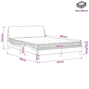 Bett mit Matratze Dunkelbraun 140x200 cm