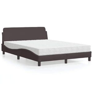 Bett mit Matratze Dunkelbraun 140x200 cm