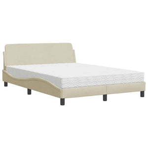 Bett mit Matratze Creme 140x200 cm