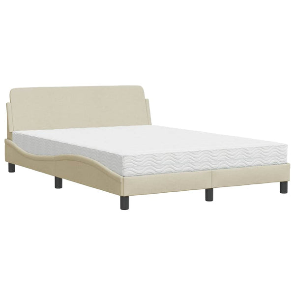 Bett mit Matratze Creme 140x200 cm