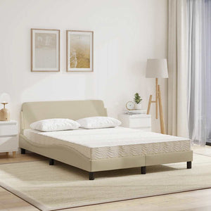 Bett mit Matratze Creme 140x200 cm