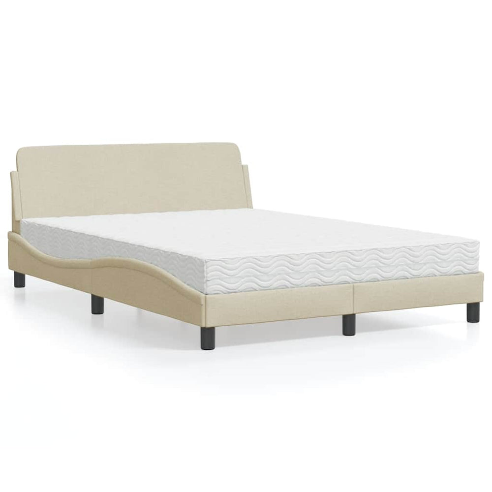 Bett mit Matratze Creme 140x200 cm